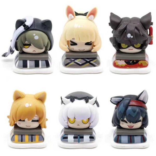 Action Toy Figures 6pcs/SET Q Версия Anime Arnights W Game Nian Amiya Figure Winter Foot-Warmer PVC Collection Model Model Toys AA230413