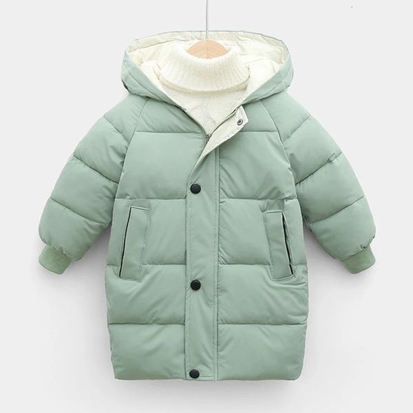 Пуховое пальто, русские детские пальто, детская верхняя одежда, зимняя одежда, парка с хлопковой подкладкой для мальчиков и девочек-подростков, утепленные длинные куртки 231113