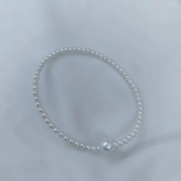 Filo MADALENA SARARA Bracciale con perle d'acqua dolce bianche da 4-5 mm forma rotonda di buona qualità