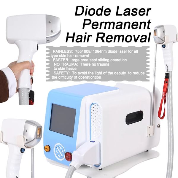 Remoção profissional do cabelo do laser do diodo do ponto de congelamento 3 comprimento de onda 755 808 1064nm para todos os tipos de pele que levanta a aprovação do ce