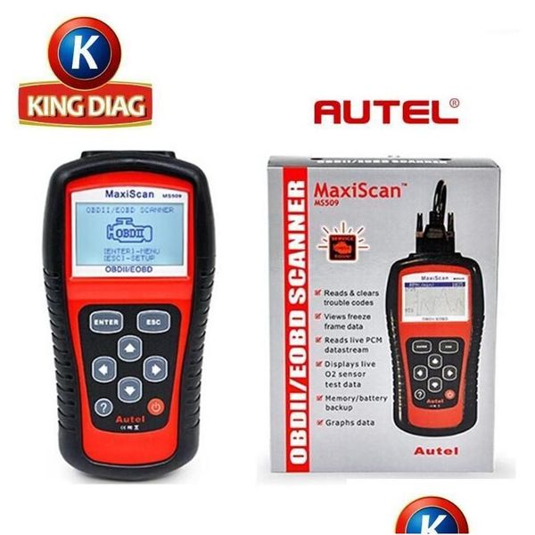 Диагностические инструменты оптом Autel Maxiscan Ms509 Obd Scan Tool Obd2 Сканер Сканер кодов1 Прямая доставка Мобильные телефоны Мотоциклы Ve Dhfy1