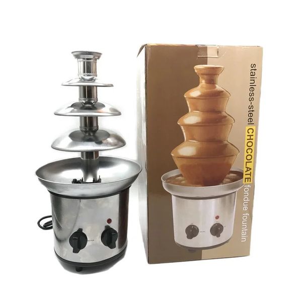 Outra cozinha barra de jantar 110V220V casa aço inoxidável 4 camadas máquina de fonte de chocolate mini pote de fusão festa elétrica fuente de chocolates 231113