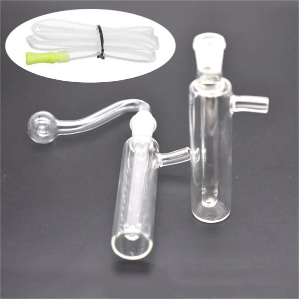 Großhandel billige Klarglas-Bong-Wasserpfeifen Becherglas-Bongs Eisfänger klassische Rauchöl-Rig-Rohre mit 10-mm-Glasölschale ZZ
