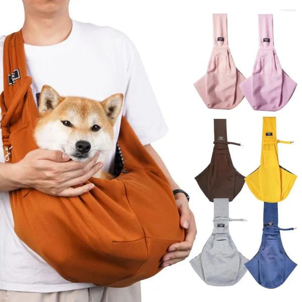 Transportador de cachorro Pet Small Pet Hands-livre Fling ajustável com bolso de gancho de segurança para crossbody respirável ao ar livre