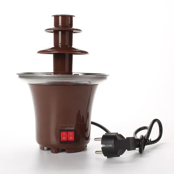 Outra cozinha barra de jantar de três camadas máquina de fonte de chocolate automática torre de fusão cachoeira pote doméstico comercial 231114