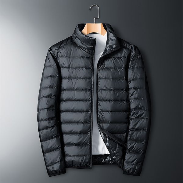 Outono inverno parkas novo ultra leve pato branco para baixo jaqueta masculina à prova dwaterproof água casual ao ar livre portátil leve masculino acolchoado casacos