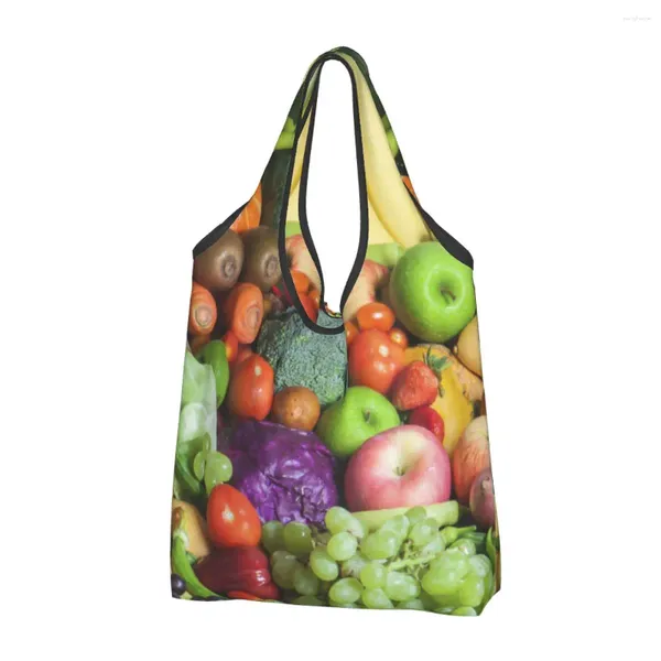 Borse per la spesa Borsa a tracolla casual da donna per frutta e verdura Borsa pieghevole di grande capacità per riporre oggetti portatili