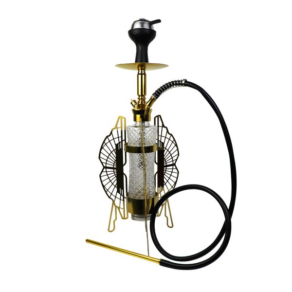 Wasserpfeifen 35 Zoll 4 stücke Metall Shisha Rauchen 2 Schlauch Shisha Set Bong Hochwertiges Legierungsmaterial Tabak Glas Dab Rig Tragbarer Großhandel