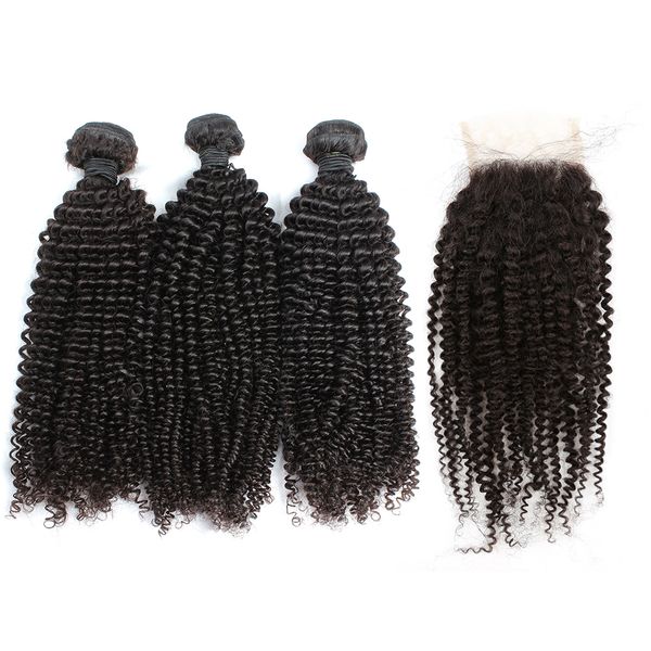 Mongólios Afro Kinky Curly Human Hair Bundles 4B 4C Afro Cabelo encaracolado Cabelo