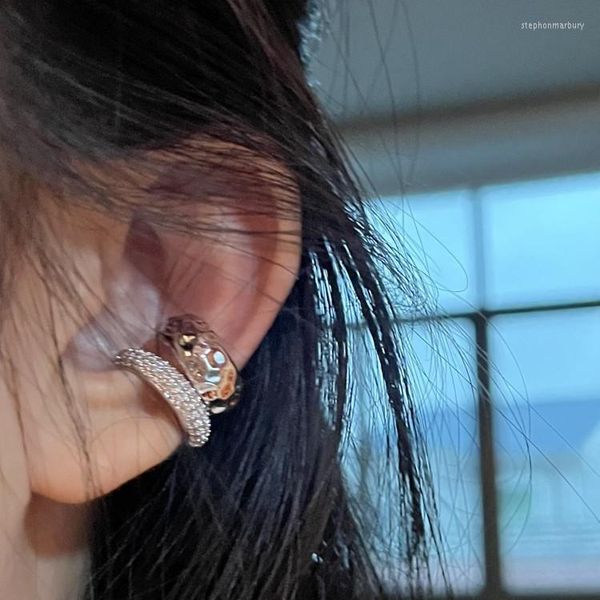 Rücken Ohrringe Mode Zirkon Doppelschicht Ohr Manschette Kein Piercing Ohrring 2023 Trendy Punk Einzigartige Metall Geometrische Clip Für Frauen Schmuck