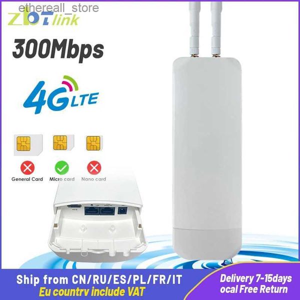 Router Zbtlink Wasserdichter Outdoor-4G-Router 300 Mbit/s CAT4 LTE Roteador 3G/4G SIM-Karte WLAN-Router Modem für WLAN im Außenbereich Covera Q231114