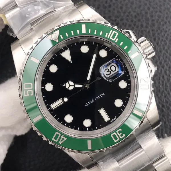 VS Submariner M126610LN AAAAA 5A Qualidade 1: 1 SuperClone Relógios 40mm ou 41mm Homens Vidro Safira Com Caixa Verde Automático Mecânico 3135 Movimento Relógio Jason007