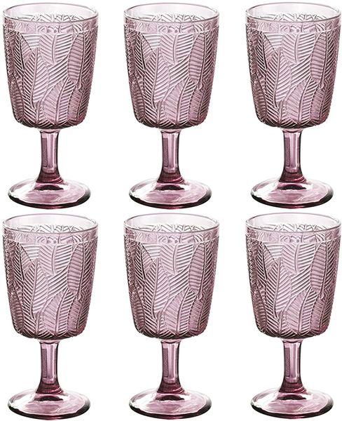 Calice in vetro da vino con texture a foglia in rilievo, retro, per succhi, liquori, bicchieri per bevande per feste di matrimonio 060121