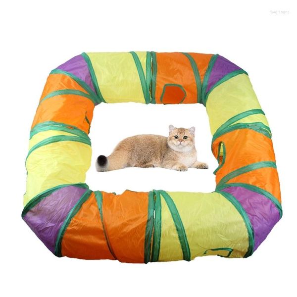 Giocattoli per gatti Tunnel per gatti Tubo a forma di L pieghevole Tunnel per gattini Giocattolo per nascondino per animali annoiati al coperto