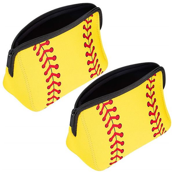 Borsa cosmetica da baseball in neoprene da 13 colori Stampa bomboniere Borsa da viaggio portatile Regalo di compleanno creativo