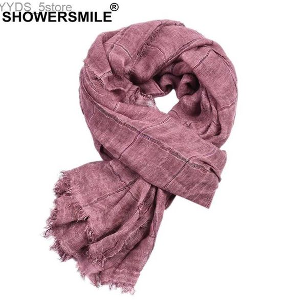 Sciarpe SHOWERSMILE Sciarpa da uomo rossa Sciarpa scozzese tie-dye per uomo Sciarpe da uomo casual calde Sciarpa di alta qualità Autunno Inverno Accessori YQ231114