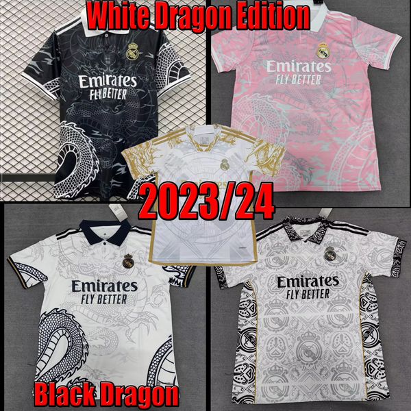 Новые футбольные майки BELLINGHAM 2023 2024 MBAPPE Tchouameni Black Dragon и White Dragon Edition, футбольная рубашка ReAL Madrids, специальный выпуск, мужская форма, униформа для фанатов