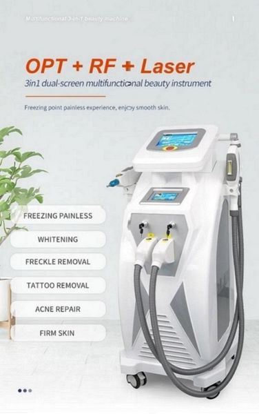 Máquina a laser Opt IPL Remoção de cabelo q interruptor nd YAG Máquina de remoção de tatuagem de tatuagem RF RF FACE SKELE