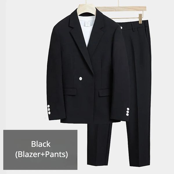 Abiti da uomo Blazer BlazerPantaloni Moda di alta qualità Casual Abito da uomo stile coreano Giacca slim Pantaloni 2 pezzi Set Abito da sposa Festa S-5XL 231114