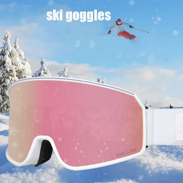 Skibrille Doppelschichtige Antibeschlag-Skibrille Säulenoberfläche Anti-UV 231114