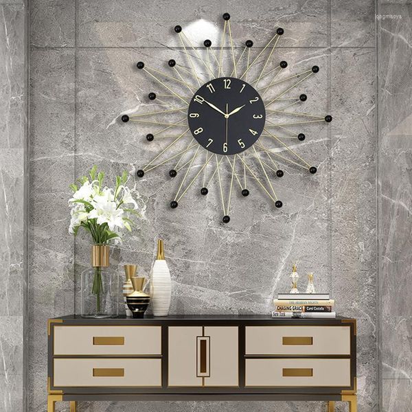 Relógios de parede Design de quarto grande metal da cozinha banheiro silencioso mecanismo de relógio de quartzo Horloge Murale Home Decor XP