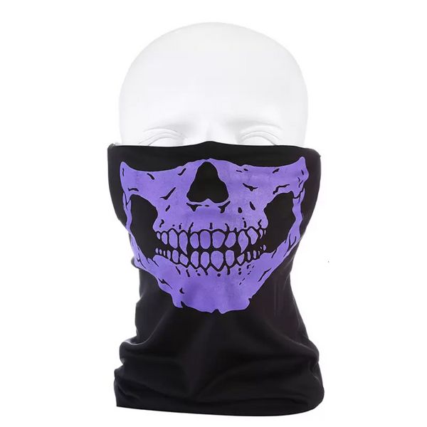 Fashion Skull Skeleton Mask Sciarpa di Halloween Outdoor Bicycle Multi Function Scaldacollo Ghost Half Face Cosplay Chic Motorcycle Scraf e0414