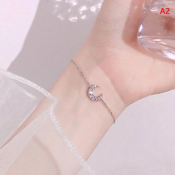 Link pulseiras luxo opala pulseira requintado lua estrelas cristal frisado para meninas feminino jóias acessórios