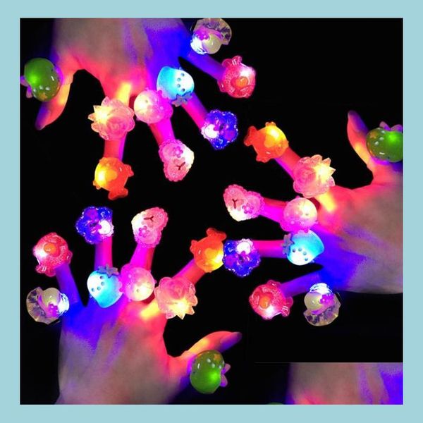 Bomboniera Anelli luminosi a LED Bomboniere luminose Premi lampeggianti per bambini Scatola Giocattoli Compleanno Premi in classe Tema pasquale Forniture per tesori D Dhmvr