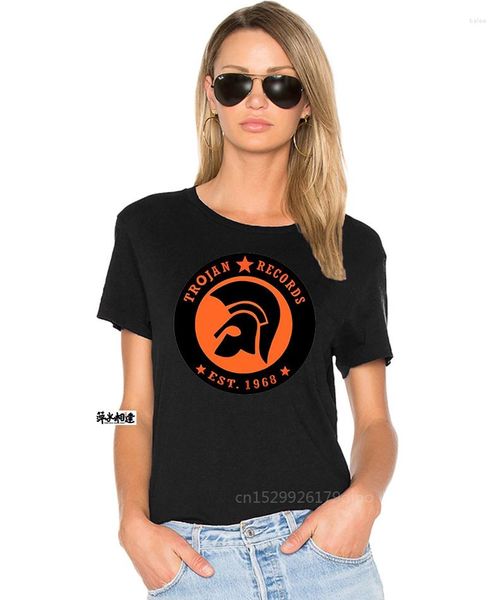 Camisetas masculinas Trojan Records Skad Logo Music Men T-Shirt Black