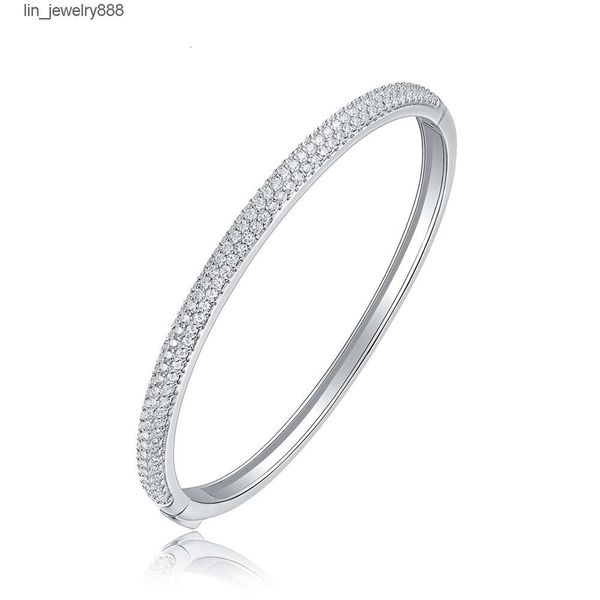 Bijoux à la mode pour femmes, bracelet en argent sterling 925, moissanite, plaqué or blanc 18 carats