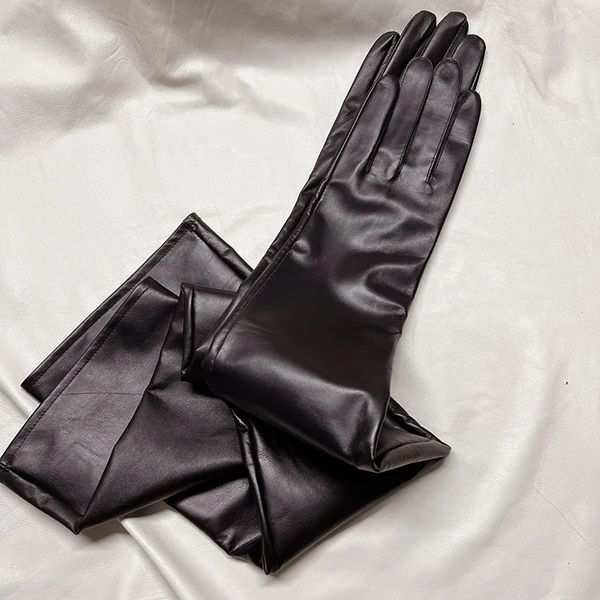 Fünf-Finger-Handschuhe, fetale Rindsleder-Handschuhe, lange Handschuhe aus echtem Leder, einzelnes Leder, weich, zart, ultradünn, Passform, Herrengröße, Damengröße, Dunkelbraun, 231113