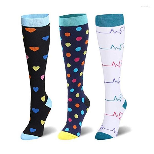 Sports Socks 24 Styles meias de compressão 20-30 mmhg que rodando futebol de basquete Nylon Anti-quendo ao ar livre para homens viagens