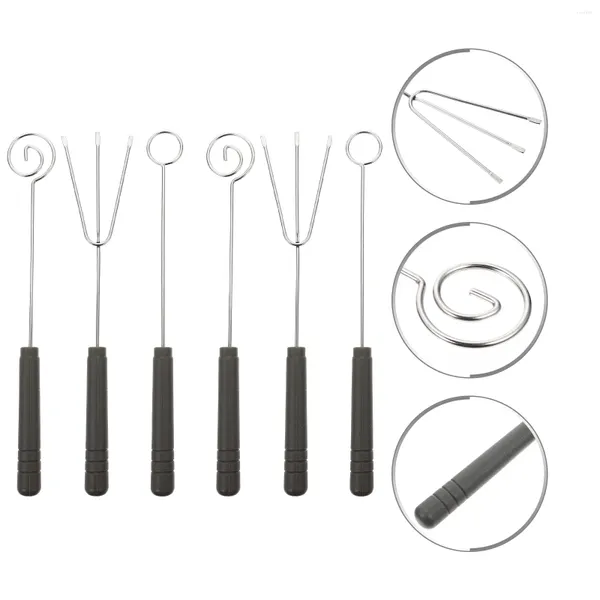 Set di stoviglie 6 pezzi Forchetta per cioccolato Forniture per cottura Attrezzo per barbecue Gadget da cucina Set di pentole Plastica per decorazione torte