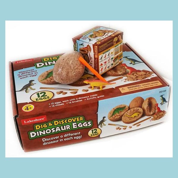 Вечеринка Dig Diser Dino Egg Eging Kit Kit Уникальный динозавр яйца Пасха Археология Наука подарки для детей 12 моделей Dro dhqmk