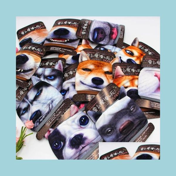 Maschere di design Cartoon Puppy Pet Dog Husky Expression Cotton Face Mask Er Adt Teen con fessure per le orecchie Lavabile Riutilizzabile Fancy Dress Part Dhodh