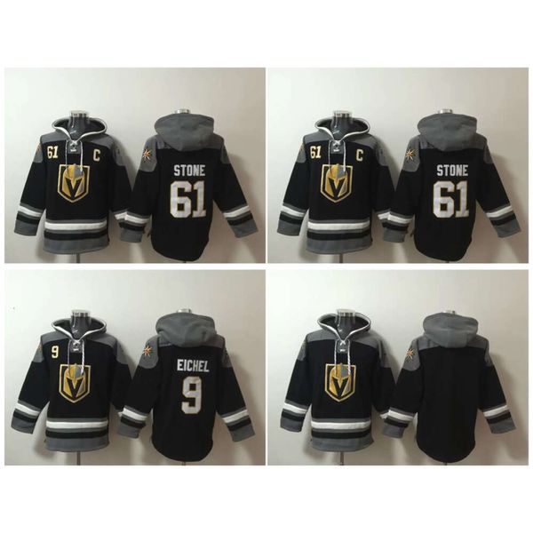 Хоккейные майки SJ Knights Old Time Mark Stone Jack Eichel Vegas Golden Hoodie Pullover Спортивные толстовки Зимняя куртка Черный крем Размер S-XXXL