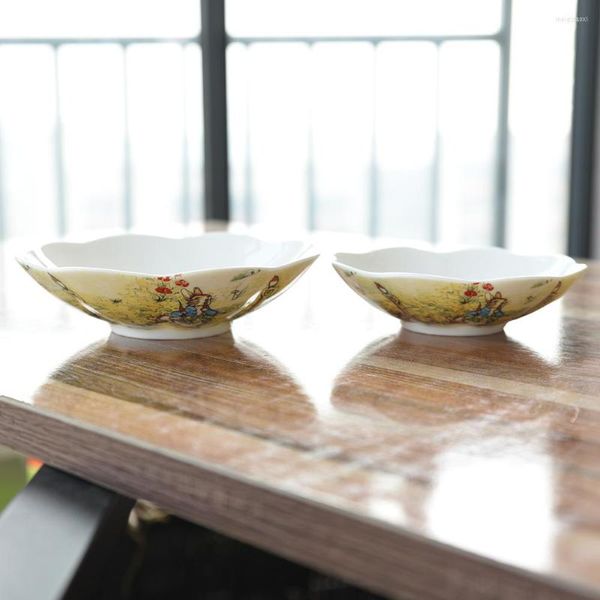 Bowls Jantar de cerâmica da Páscoa 4.5 polegadas China China Arroz De desenho animado Salada de sopa de sopa de macarrão tigela de porcelana Conjunto