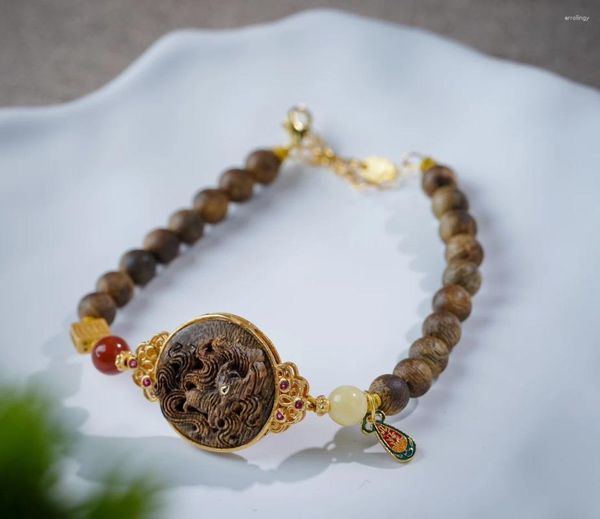 Charm-Armbänder Schach Nan Agarwood 0,6 Armband Phoenix Neun Handkarten Bienenwachs Südrot versilbert Fünf Streifen Einzigartig