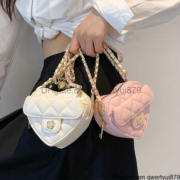 qwertyui879 Dome Cameras Piccola borsa di design di lusso per donna Borsa a forma di cuore Mini borsa da donna in pelle per donna Borsa a tracolla con tracolla a catena 413SMT
