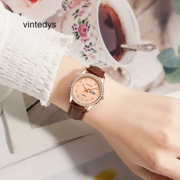 Moda relógio de quartzo alta precisão automático não mecânico senhoras relógio à prova dwaterproof água duplo calendário feminino estudante versão coreana pulso