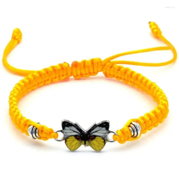 Link-Armbänder, Schmetterlings-Armband für Damen, modisch, klassische Farbe, gewebt, böhmische geflochtene Seilkette, Liebhaber, handgefertigt, verstellbarer Schmuck