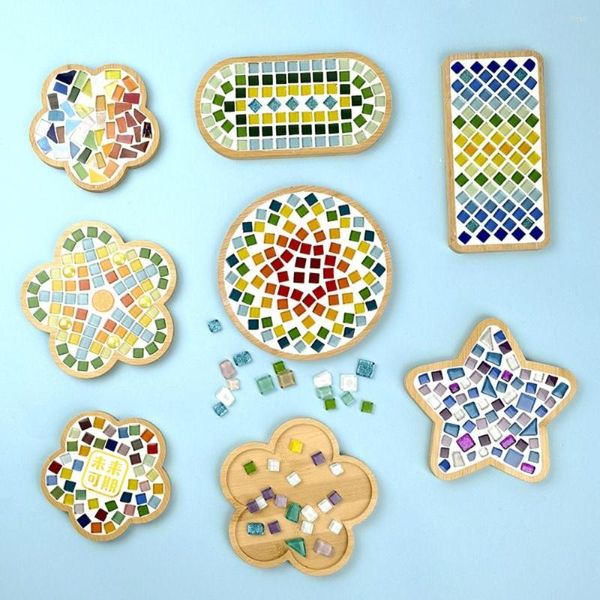 Tischsets DIY Haushaltsdekoration Geschenke Handwerk Kristallfliesen Set Handarbeit Material Kit Weinglas Tablett Mosaik