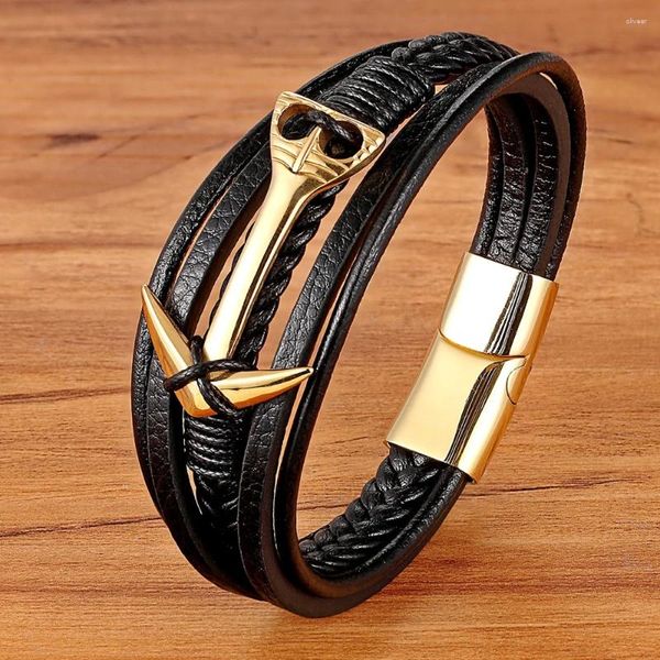 Charme pulseiras xqni personalidade geométrica homens couro estilos irregulares multi-camada jóias de aço inoxidável para presente de festa de aniversário