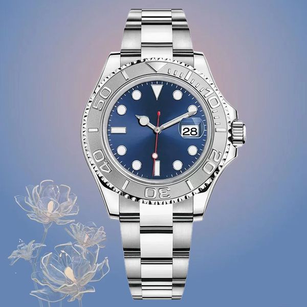 Relógio masculino submarino relógio de marca de luxo aaa 8215 movimento 40mm mostrador azul escuro relógio biocerâmico à prova d'água vidro safira 904L aço inoxidável relógio esportivo da moda