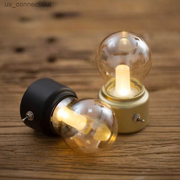 Tischlampen Vintage Retro Lampe LED Nachtlicht Old Fashion USB Schreibtisch Tischlampe Nachttischlampe mit EIN/AUS Bestes Geschenk R231114