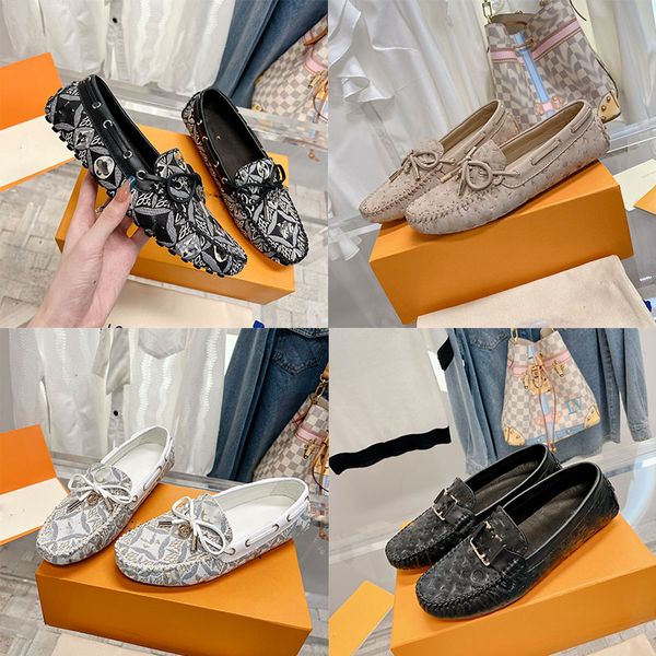 Scarpe stampate da donna, abiti, scarpe da ginnastica, classico retrò, scorrevoli su scarpe casual Oxford di marca di lusso in pelle con bottoni in metallo Monte Carlo Moccasin da donna.