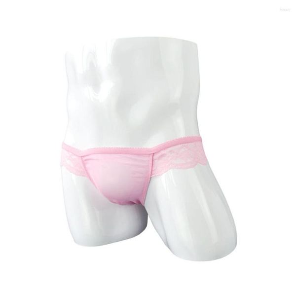 Unterhose 2023 Mens Mesh Sissy Pouch Panties Unterwäsche Sexy Lace Ultradünne Slips Low Rise Transparent Knickers Shorts