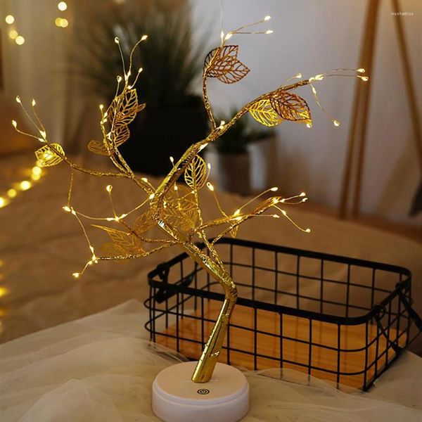 Lâmpadas de mesa LED BONSAI TREELHA LUZ DE LUGAR USB Lâmpada de cabeceira Ajuste Ajuste Luzes de fada DIY natal artificial