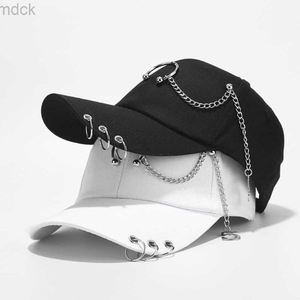 Ball Caps Hut Kinder Iron Ring Peak Cap Jazz Cool G-Dragon Hip Hop Jungen Mädchen Schwarz Mode Baseball Cap Trendy Hip Hop