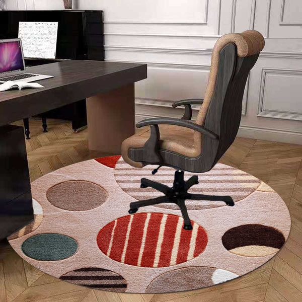 Halılar basit geometrik yuvarlak halı ofis sandalyesi zemin paspas masa kat mat yatak odası dekorasyon oturma odası kilimler yatak odası halı w0413